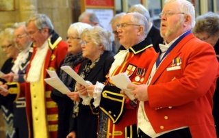 At Gloucester Cathedral, attending a St. George's Day service