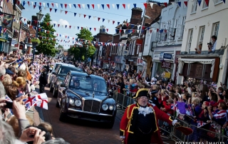 Leading the Queen's procession in Hitchin