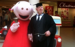 Alan Myatt as a School Master with Peppa Pig