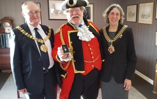 Alan Myatt with The Mayor of Gloucester and The Sheriff